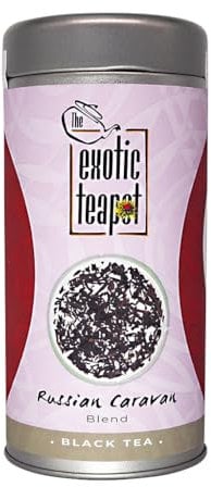The Exotic Teapot – Russian Caravan Tea, 125g Tin, Smoky Black Tea Blend with Oolong