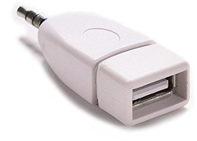 Adaptateur convertisseur prise jack stéréo mâle 3,5 mm vers USB 2.0 femelle pour port auxiliaire de voiture, peut lire le MP3 forme U-Disk