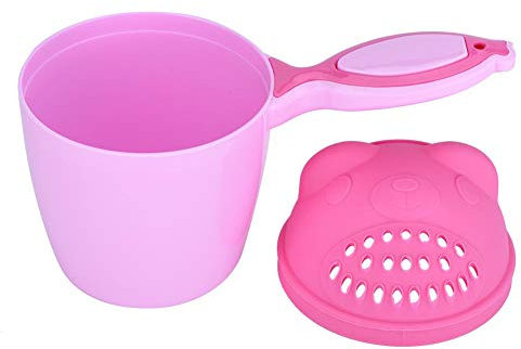 ViaGasaFamido Shampoo für Babys, Tasse zum Ausspülen in Wasserfall, Spülbecher, Sprühflasche, Form eines Bärens, süßer Duschlöffel, Kopfwäsche, Shampoo, Spülbecher, Produkte für Kinder Rosa