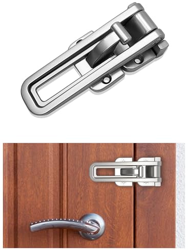 Greatim GT-DG001 Swing-in Door Guard/Door Latch – Extra Security to Prevent Unauthorized Entry, Zinc Alloy, Brushed Nickel