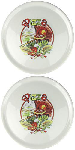 Saturnia Lot de 2 assiettes à pizza avec décor Ø 31 cm