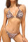 SHEKINI Damen Bikini Set Klassischer Triangel Rückenfrei Bikinioberteil Verstellbare Bademode Brasilianer Niedrige Taille Tanga Bikinihose Zweiteiliger Badeanzug(S,Braunes Schlangenmuster)