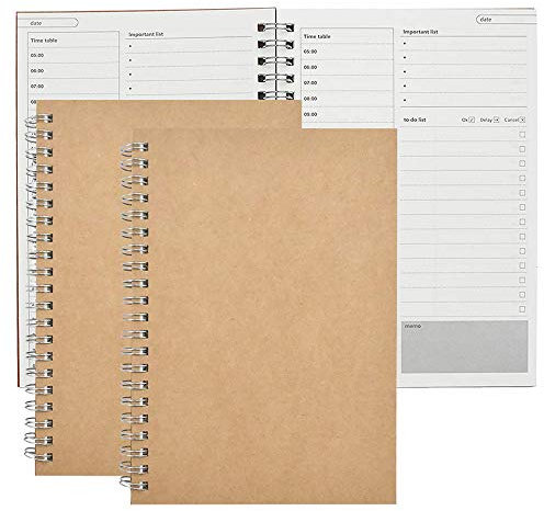 2 Stück To Do Liste - Tagesplaner Block, 100 Seiten/50 Blatt Kraft Cover To Do Listen Block Notizblöcke, Ziel und Zeitmanagement Notizbuch für Reise Schule Organizer Tagesplaner Heute