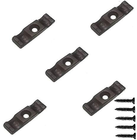 5 Pcs Antique Black Turn Buttons 50mm [2''] Cabinet Cupboard Wardrobe Latch Catch Lock Gate Shed Door Rabbit Hutch Thumb Turn Button with Fixing Screw