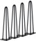 Qrity [Améliorer Lot 4 Pieds de Table en épingle à Cheveux, 30cm Jambes en métal de Bricolage, Trois Barres de Fer, Plus Forte, avec vis et protecteurs de Sol