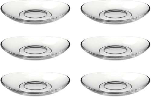 Leonardo Napoli Untertassen 6er Set, spülmaschinengeeignete Glas-Unterteller für Napoli Espresso-Tassen, Glas-Untertassen 6 Stück Ø 11 cm, 024205