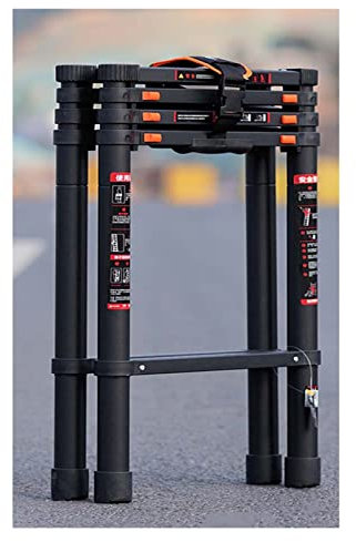 WYYZH Aluminum Telescoping Ladder One Button Retraction Collapsible Ladder with Carry Bag Telescopic Folding Ladder for Engineering Loft (Size : 1.9m/6.23ft)
