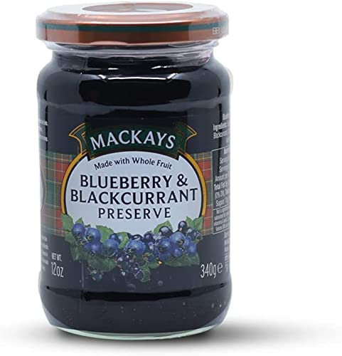 Offerta 6 Confezioni - Confettura Blueberry and blackcurrant preserve - Marmellata mirtilli e ribes neri gr 340 MacKays