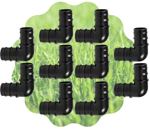 acquaverde Raccordo a Gomito Connettore Angolare per Tubi Irrigazione 90° Portagomma Nero Orto Facile (10, 25 mm)