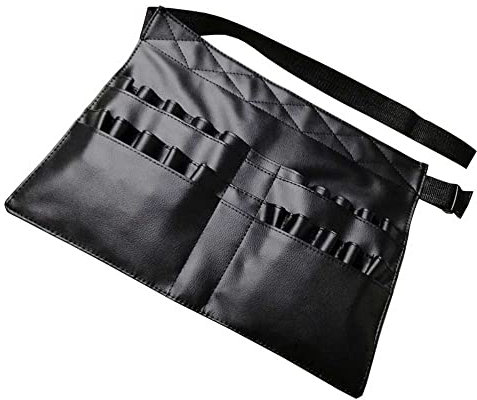 Marsupio con tasche per pennelli da trucco, organizer portatile professionale per pennelli da trucco, con cinghia regolabile (senza spazzola), Nero