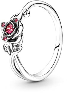 VENSen CASE Vintage Punk Öffnung Ringe 190017C01 Pandora 925 Silver Disney Beauty und The Beast Rose Ring Original Engagement weibliche Fingerringe (Size : 50mm)