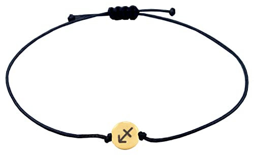 Selfmade Jewelry Armband Damen Sternzeichen Gold Größenverstellbares Makramee-Armkettchen Handgemacht Inkl. Geschenk-Verpackung (Schütze)