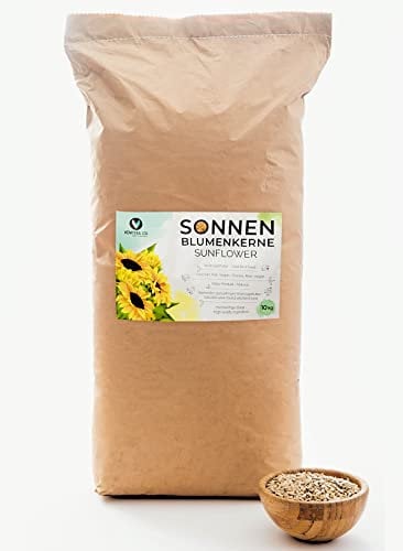 Venitera Sonnenblumenkerne geschält 10kg frisches Vogelfutter Wildvögel Ganzjährig Futter - natürliches Vogelfutter Sonnenblumenkerne reich an Fetten und Eiweißreiches