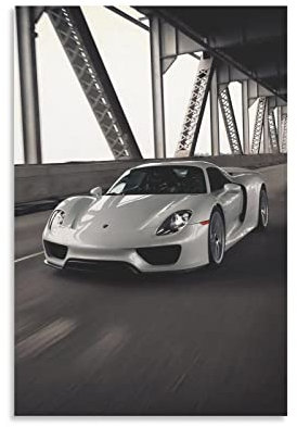 Super Auto-Poster für Porsche 918 Spyder Racing Car Hypercar Poster Dekorative Malerei Leinwand Wand & Kunstbild Druck Moderne Familie Schlafzimmer Dekor 40 x 60 cm