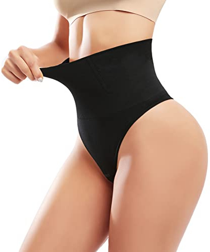 Xnova String Gainante Ventre Plat Femme Invisible, Culotte Sculptante Gaine Amincissante Taille Haute Panty Gainant Shapewear Thong Underwear Minceur Slim Slips