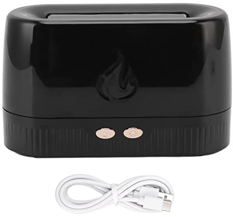 TOPINCN Flammen-Diffusor mit ätherischen Ölen, 200 Ml Flammen-Aroma-Luftbefeuchter USB-betriebener 3D-Flammen-Öl-Aroma-Diffuser mit Automatischer Abschaltung, Duft-Diffusor, Kühler