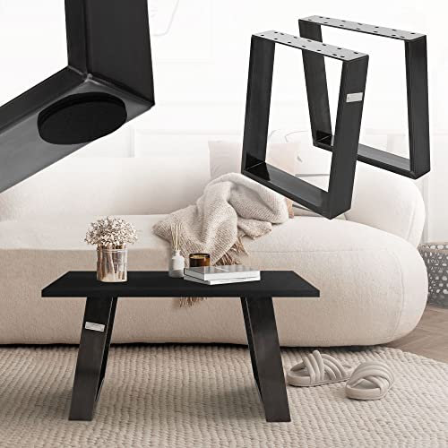 ML-Design 2er Set Tischkufen 80GRAD Neigung, 40x43 cm, Industrial, 8x2cm, Schräge Tischbeine, Metall Möbelkufen, Tischgestell Stahl geneigt, Tischuntergestell Möbelfüße Bankkufen Bankgestell Bankbeine