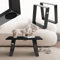 ML-Design Jeu 2X Pieds de Table 80GRAD Inclinaison, 40x43 cm, Aspect Vintage Industriel, Profil 8x2 cm, Pieds de Table Inclinés, Patins de Meubles en Métal, Piètement pour Table Basse/Banquette