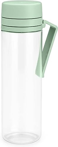 Brabantia - Make & Take Bottiglia con Filtro 0.5L - Borraccia da Viaggio con Manico & Filtro per Frutta - Ermetica- Infusore - Trasparente - Adatto per Lavastoviglie - Jade Green