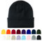 AGLIFEFY Wintermütze, Acryl, Strick, Bündchen, einfarbig, Totenkopfmütze, warme Beanies für Damen und Herren, Schwarz, Einheitsgr��e