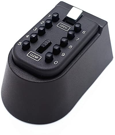 WAGLOS Schlüsselkasten Mit Passwort Wandmontierter Sicherheitsschloss Zinklegierung Ersatzschlüssel Aufbewahrungsbox for Den Außeneinsatz Schweren Stahlverriegelungs Schlüsselkasten,Schwarz