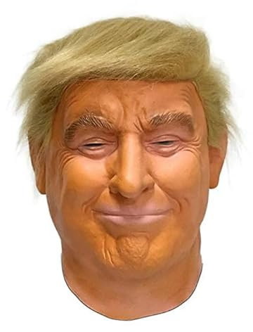LipSki Donald Trump maschera personaggio in lattice celebrità testa piena con capelli dorati costume Halloween Cosplay partito