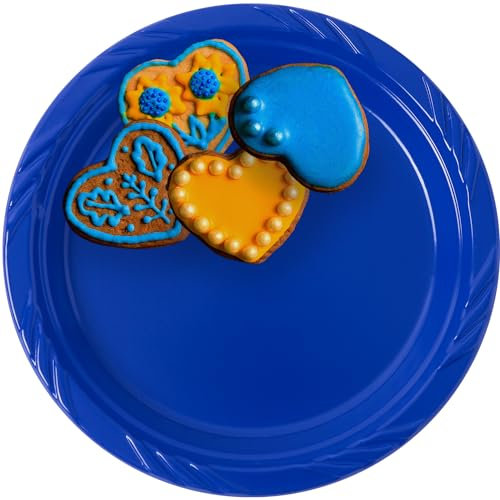 CUSINIUM 50-pack Royal Blue Plastic Plates 7