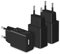 MatauMahi Cargador USB 5V1A (3-Pack), Enchufe de 5W, Adaptador para Teléfonos Móviles, Tabletas, Powerbanks, Auriculares Bluetooth, Smartbands y Otros Dispositivos con Interfaz USB, Negro