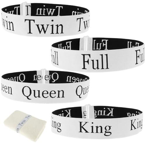 12Pcs Bed Sheet Organizer Bands, Elastic Bed Sheet Straps King Twin Full Queen Bed Sheet Storage Bands for Linen Wardrobe Storage Bedroom Storage Labels Elastic Bedding Bands