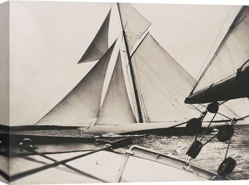 ART PRINT CAFE' – Fotografia vintage - stampa su tela - Vista laterale dello yacht Reliance, Coppa America, 1903 - misura 60x40 cm