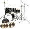 Fame B20 Drum Set, 18 Bass Drum, Piano Black Finish, Includes Cymbals, Hardware, Practice Pad