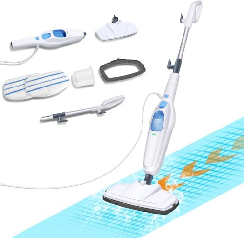 Limpiador de alfombras de vapor mata hasta el 99% de las bacterias, 1500 W, potente dispositivo de mano, limpiador a vapor
