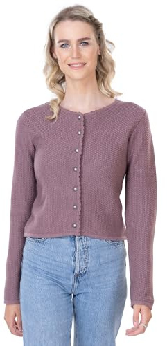 Schöneberger Trachten Couture Cardigan da donna in lana stile country, per Oktoberfest, Dirndl, Colore: rosa., XL
