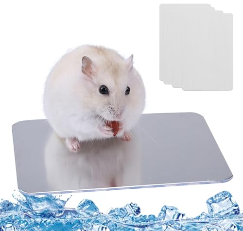 BSITSSS 4 x Cooling Pad for Rabbit, Cooling Mat for Pets, 12 x 8 cm for Guinea Pig Cage, Chinchilla, Hamster and Other Small Animals