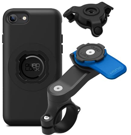Quad Lock Motorcycle Handlebar Phone Mount Kit with Vibration Dampener and iPhone SE (3rd / 2nd Gen) & 8/7 MAG Case