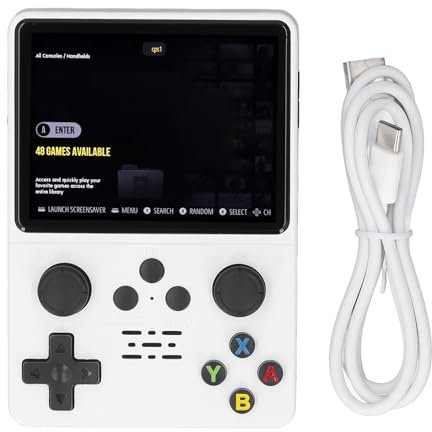 Gameboy Portatile R35s, Console di Gioco retrò Portatile con Schermo a Colori IPS da 3,5 Pollici e Doppio Joystick 3D, con Scheda di Memoria, Tipo C (+128GB)