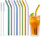 8 Pezzi Cannucce di Vetro Colorate Riutilizzabili, Cannuccia di Tè Al Latte Resistente Calore con 2 spazzola per la pulizia, Cannucce in Vetro Curvoper Tè a Bolle, Slush, Cocktail, Succhi di Frutta