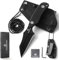 DRACHENADER X-WH Neck Knife Mini, Wharncliffe D2 Stahl, 7, 6 cm Klingenlänge, Full Tang, G10 Griff, kleines Messer mit Kydex-Scheide, Kugelkette und Gürtelclip, Vollschwarz