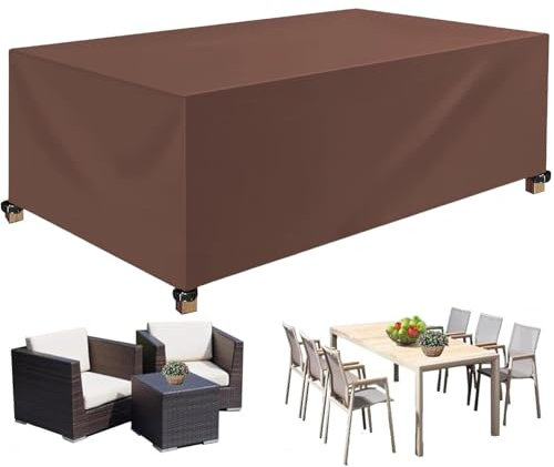 XUEQXUE Garden Furniture Cover, Waterproof 220 x 150 x 60 cm Winterproof Tarpaulin Garden Furniture, Waterproof, Dustproof, Ripstop, Garden Furniture Rain Cover, for Irgendwelche Möbel, Braun