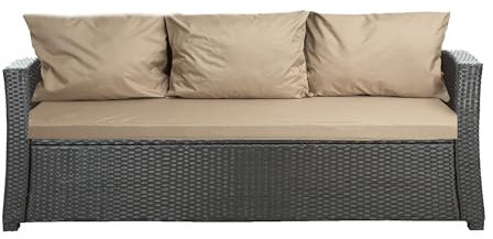 Setgarden® Bankauflage - Outdoor sitzkissen für Gartenbank für polyrattan- Polster Auflage Outdoor - Bankpolster Auflage für Hollywoodschaukel Rattan Sitzbank (Beige, 160x60x50cm)