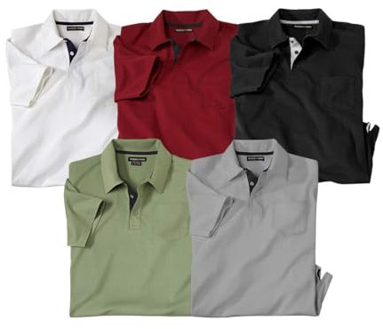 ATLAS FOR MEN - 5er-Pack Poloshirts - XXL
