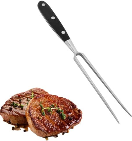 Wedhapy Long Forkmeat Fork Large Meat Fork, Serving Fork 11.81 Inch Stainless Steel Meat Fork with Wooden Handle, Long Carving Fork for Cooking Roast Grilling BBQ