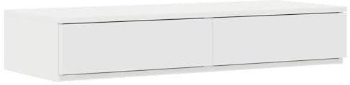 vidaXL Comodino Bianco Moderno con 2 Cassetti Sottile Notte in MDF per Camera da Letto Stoccaggio Funzionale Design Compatto Mobili Cassetto Minimalista