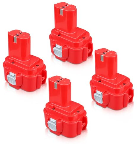 4er-Pack 4,8 Ah 9120 9,6 V NiMH-Akku, kompatibel mit Makita 9,6 V Akku PA09 9120 9122 9134 9100 9100A 9101A 9102 6207D 192595-8 192596-6 192638-6 193977-7 638344-4-2 Elektrowerkzeuge