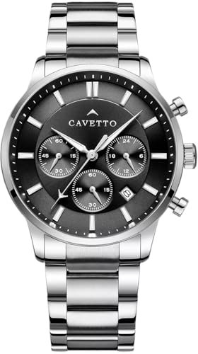 Cavetto Handuhr – Armbanduhr Edelstahl 42mm – Elegante Uhr für Büro & Alltag – Uhren Klassiker – Armbanduhren für mit Stil