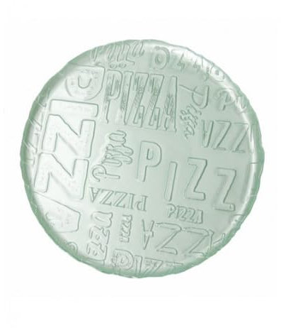 BRANDANI - piatto pizza tondo in vetro acquamarina Ø 34 cm