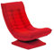 Swivel Floor Gaming Chair, Folding Swing Chair 360-Degree Rotatable With Adjustable Comfortable Backrest, 5-Fold Lazy Sofa recliner For Home & Living Room (Red)