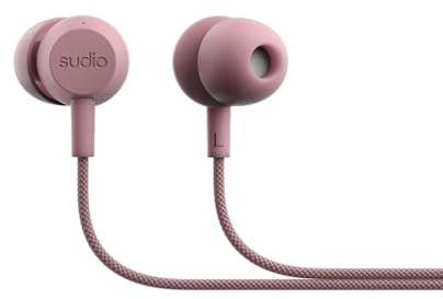 sudio V3 Auriculares con cable Essential con cable | Auriculares in-ear con conector USB-C | Diseño trenzado a prueba de roturas de cable | Micrófono integrado | IPX4 resistente al agua | Rosa