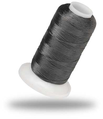 Lialina Hilo de coser 100% poliéster, hilo extra fuerte de 250 m, hilo de cuero para tejidos gruesos, certificado Öko-Tex, grosor 30, hilo robusto (gris)