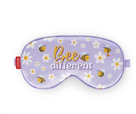 Legami - Sleep Mask Nap Queen, Schlafmaske mit verstellbarem Gummiband, superweich, Bee-motiv, aus Polyester, 20,5 x 10 x 1 cm